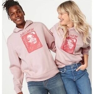 Janet Jackson retro 90s vibes unisex fleece light pink warm Crewneck hoodie Sz M